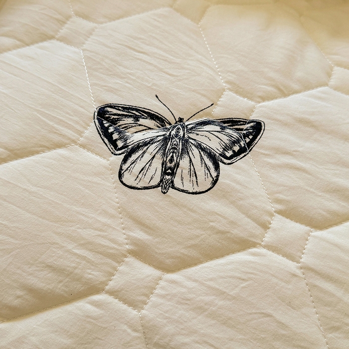 91家纺网 家纺一手货源 找家纺 优家居 2025新品水洗棉全夹棉床裙四件套韩版糯糯棉水洗皱皱纱床罩花边被套枕套直播爆款 蝶舞芳华