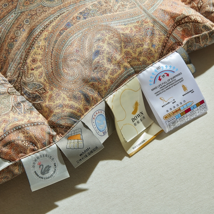 91家纺网 家纺一手货源 找家纺 （总）暖羽屋羽绒馆  2025新款绒子95白鹅绒被子 印花羽绒被芯双人加厚 2米冬被春秋被