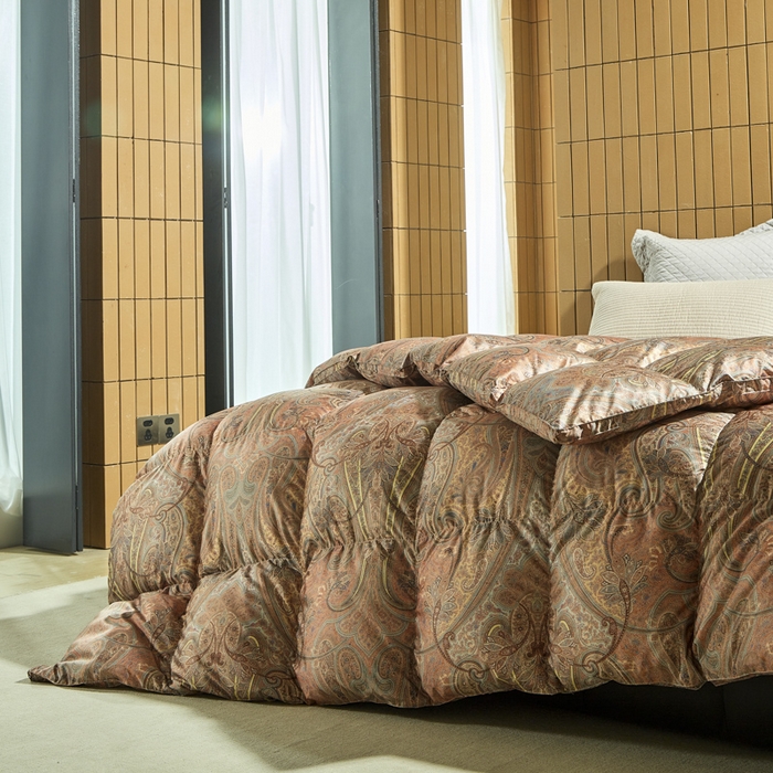 91家纺网 家纺一手货源 找家纺 （总）暖羽屋羽绒馆  2025新款绒子95白鹅绒被子 印花羽绒被芯双人加厚 2米冬被春秋被