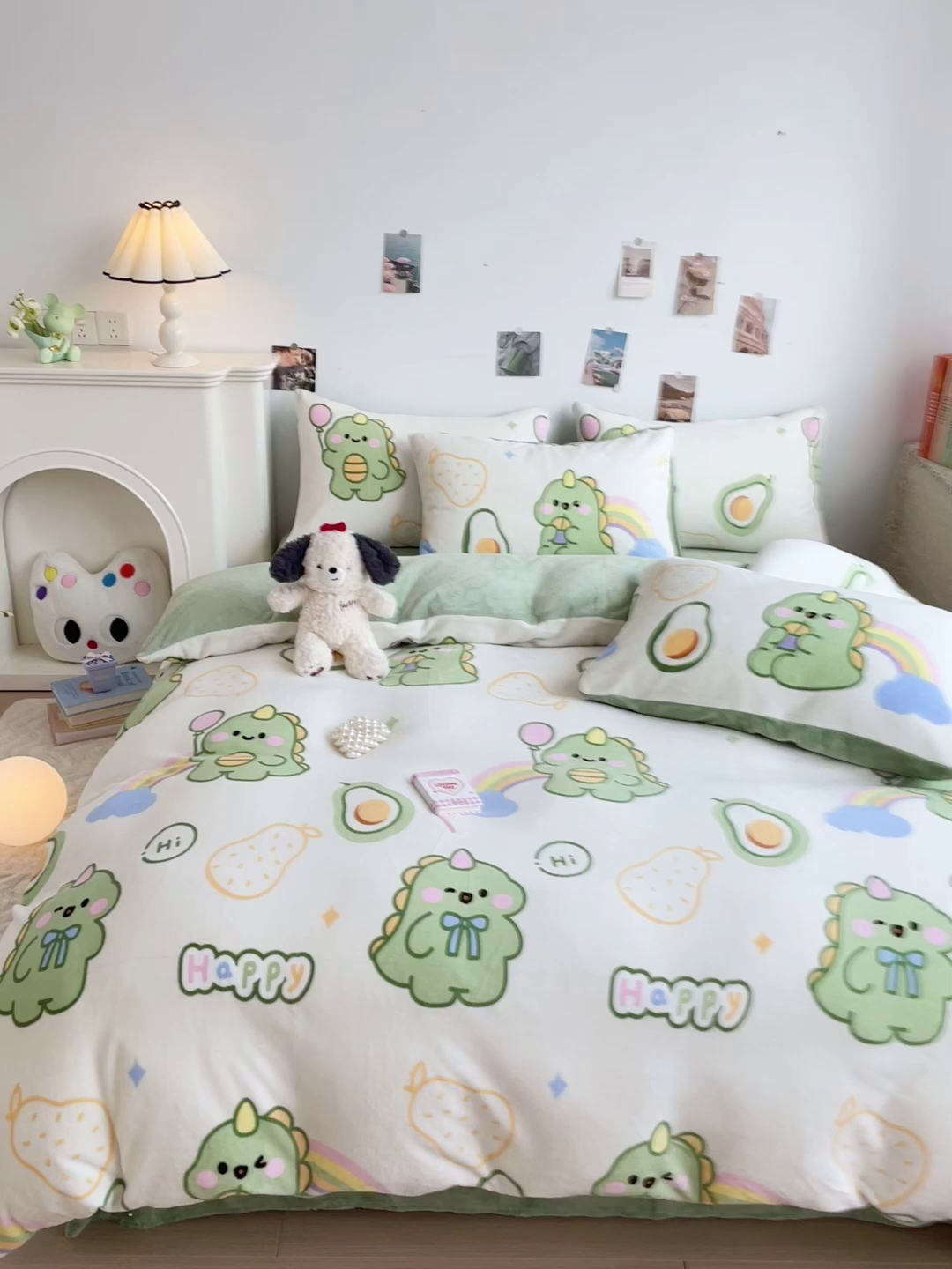 91家纺网 家纺一手货源 找家纺 西引力 2025新款亲肤舒适加厚牛奶绒印花四件套 宝贝奶龙