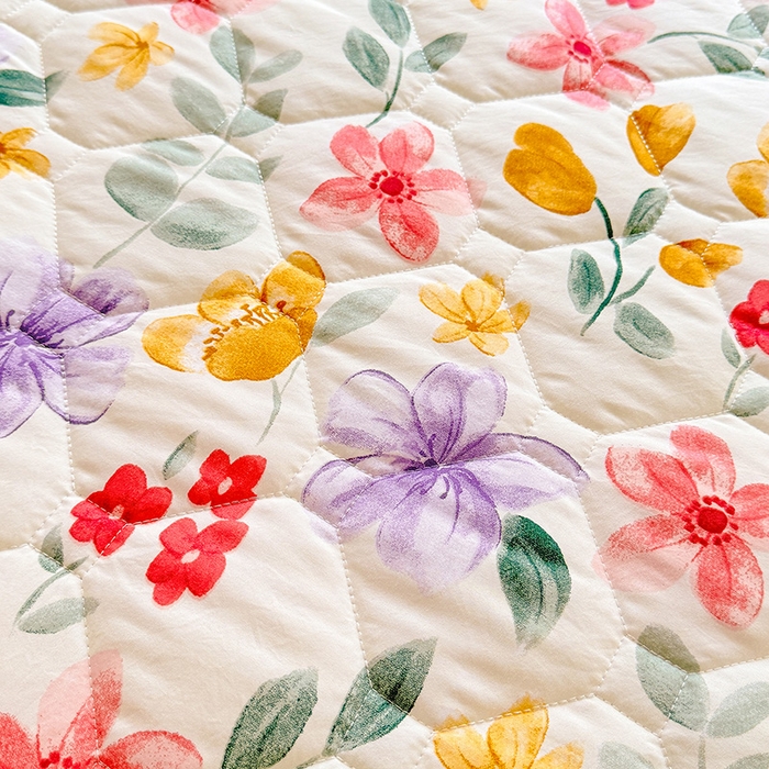 91家纺网 家纺一手货源 找家纺 优家居 2025新品水洗棉全夹棉床裙四件套韩版糯糯棉水洗皱皱纱床罩花边被套枕套直播爆款 繁花似锦