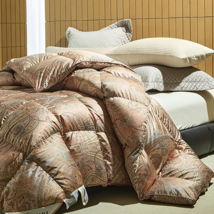 91家纺网 家纺一手货源 找家纺 暖羽屋羽绒馆  2025新款绒子95白鹅绒被子 印花羽绒被芯双人加厚 2米冬被春秋被 芳华