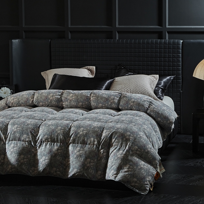 91家纺网 家纺一手货源 找家纺 暖羽屋羽绒馆  2025新款绒子95白鹅绒被子 印花羽绒被芯双人加厚 2米冬被春秋被 花语