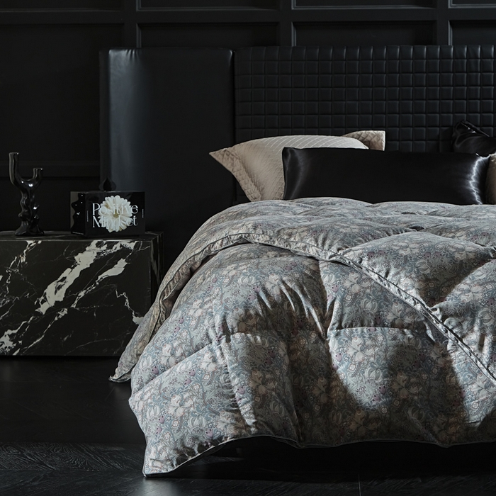 91家纺网 家纺一手货源 找家纺 暖羽屋羽绒馆  2025新款绒子95白鹅绒被子 印花羽绒被芯双人加厚 2米冬被春秋被 花语