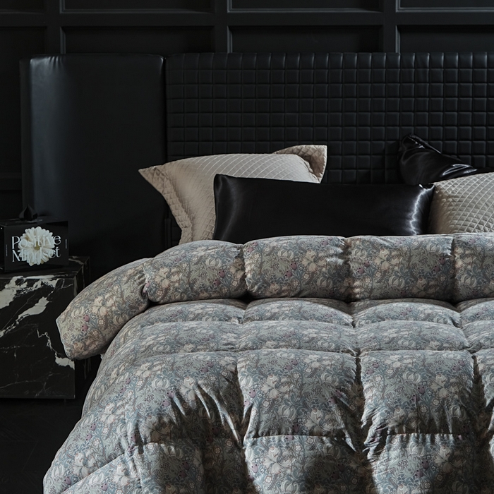 91家纺网 家纺一手货源 找家纺 暖羽屋羽绒馆  2025新款绒子95白鹅绒被子 印花羽绒被芯双人加厚 2米冬被春秋被 花语