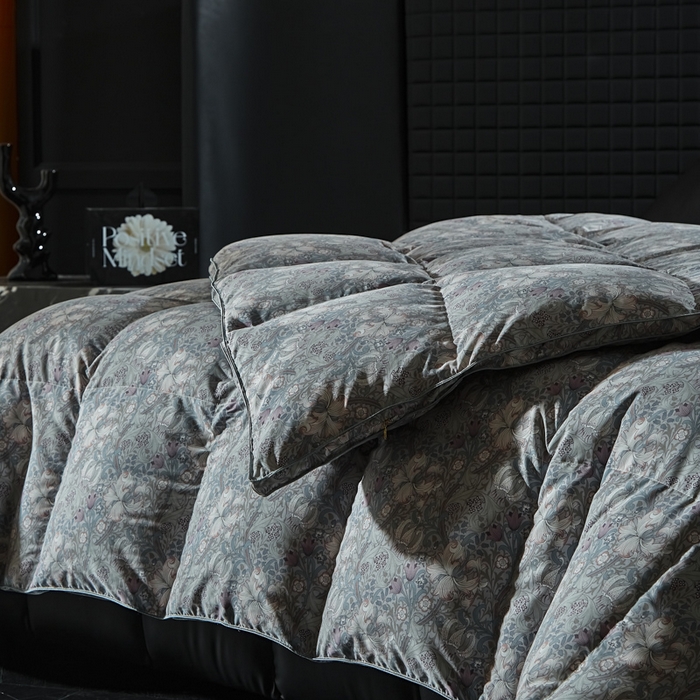 91家纺网 家纺一手货源 找家纺 暖羽屋羽绒馆  2025新款绒子95白鹅绒被子 印花羽绒被芯双人加厚 2米冬被春秋被 花语