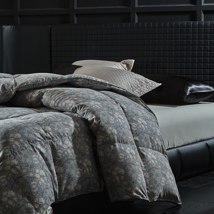 91家纺网 家纺一手货源 找家纺 暖羽屋羽绒馆  2025新款绒子95白鹅绒被子 印花羽绒被芯双人加厚 2米冬被春秋被 花语