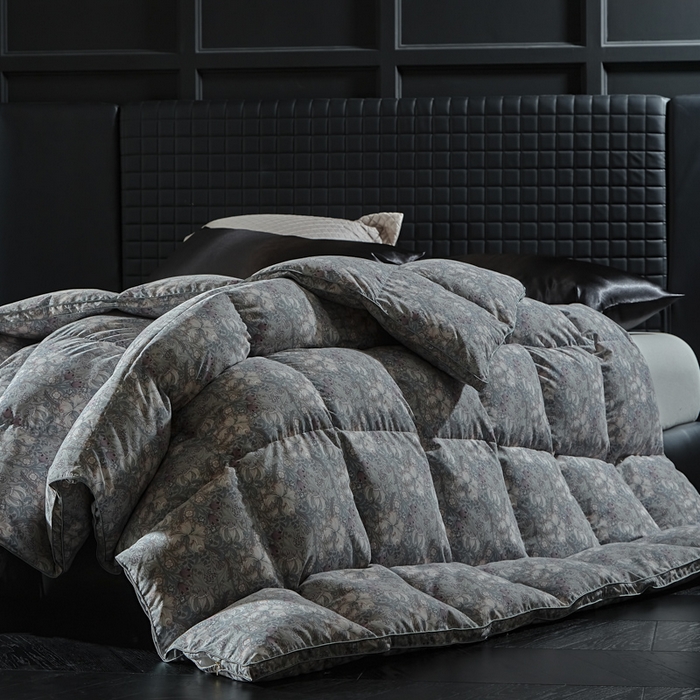 91家纺网 家纺一手货源 找家纺 暖羽屋羽绒馆  2025新款绒子95白鹅绒被子 印花羽绒被芯双人加厚 2米冬被春秋被 花语