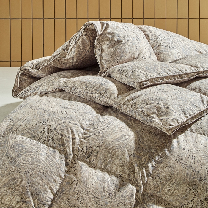 91家纺网 家纺一手货源 找家纺 暖羽屋羽绒馆  2025新款绒子95白鹅绒被子 印花羽绒被芯双人加厚 2米冬被春秋被 莱斯