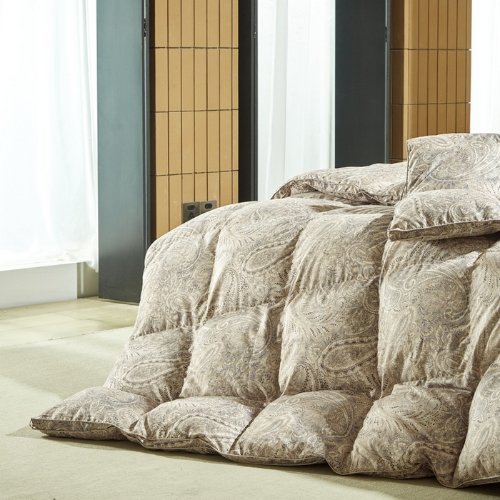 91家纺网 家纺一手货源 找家纺 暖羽屋羽绒馆  2025新款绒子95白鹅绒被子 印花羽绒被芯双人加厚 2米冬被春秋被 莱斯