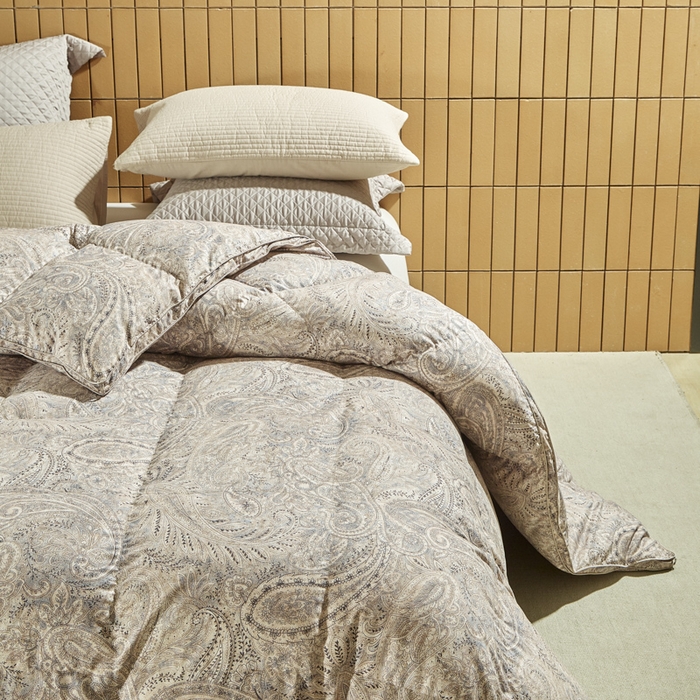 91家纺网 家纺一手货源 找家纺 暖羽屋羽绒馆  2025新款绒子95白鹅绒被子 印花羽绒被芯双人加厚 2米冬被春秋被 莱斯