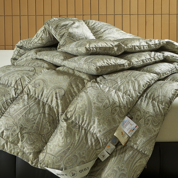 91家纺网 家纺一手货源 找家纺 暖羽屋羽绒馆  2025新款绒子95白鹅绒被子 印花羽绒被芯双人加厚 2米冬被春秋被 墨尔本