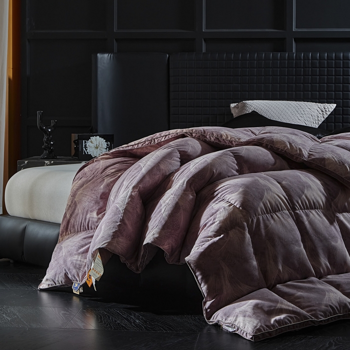 91家纺网 家纺一手货源 找家纺 暖羽屋羽绒馆  2025新款绒子95白鹅绒被子 印花羽绒被芯双人加厚 2米冬被春秋被 蒲公英