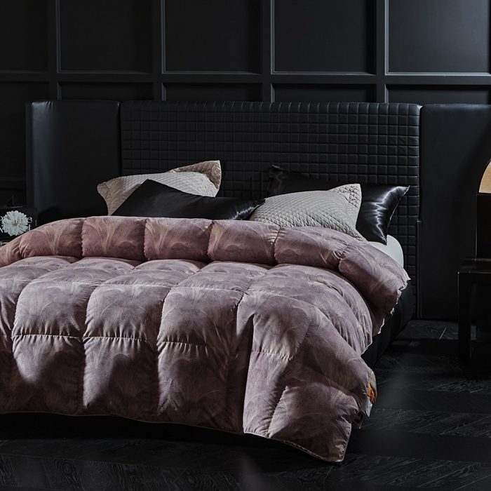 91家纺网 家纺一手货源 找家纺 暖羽屋羽绒馆  2025新款绒子95白鹅绒被子 印花羽绒被芯双人加厚 2米冬被春秋被 蒲公英