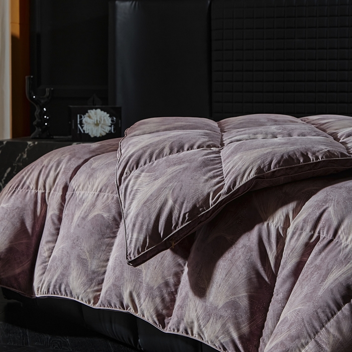 91家纺网 家纺一手货源 找家纺 暖羽屋羽绒馆  2025新款绒子95白鹅绒被子 印花羽绒被芯双人加厚 2米冬被春秋被 蒲公英