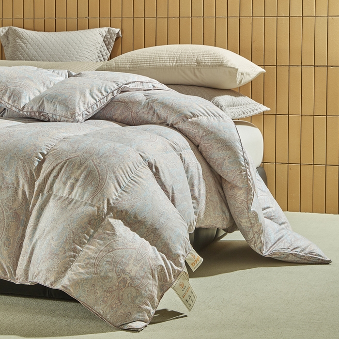 91家纺网 家纺一手货源 找家纺 暖羽屋羽绒馆  2025新款绒子95白鹅绒被子 印花羽绒被芯双人加厚 2米冬被春秋被 浅墨