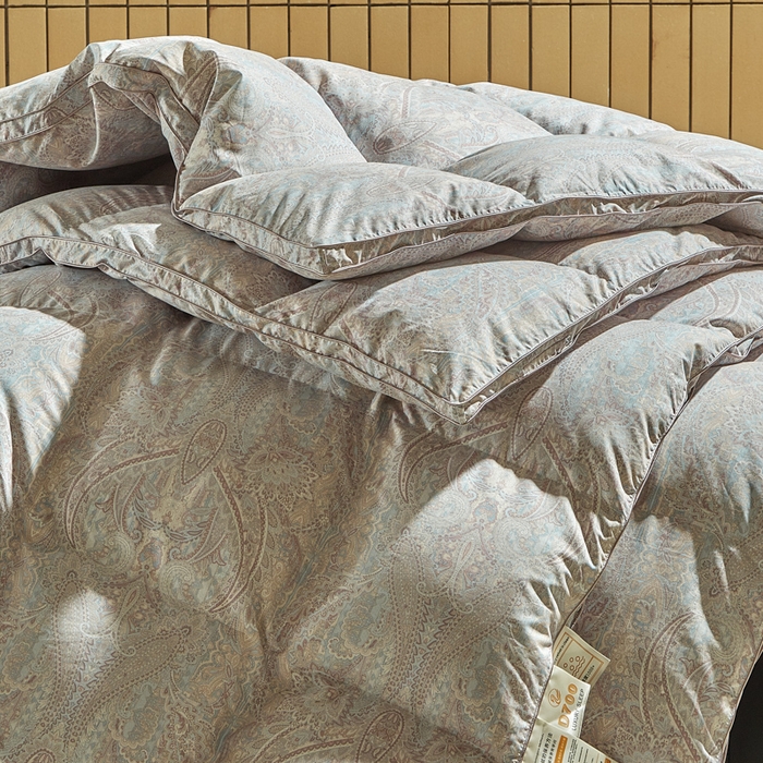 91家纺网 家纺一手货源 找家纺 暖羽屋羽绒馆  2025新款绒子95白鹅绒被子 印花羽绒被芯双人加厚 2米冬被春秋被 浅墨