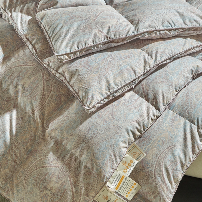 91家纺网 家纺一手货源 找家纺 暖羽屋羽绒馆  2025新款绒子95白鹅绒被子 印花羽绒被芯双人加厚 2米冬被春秋被 浅墨