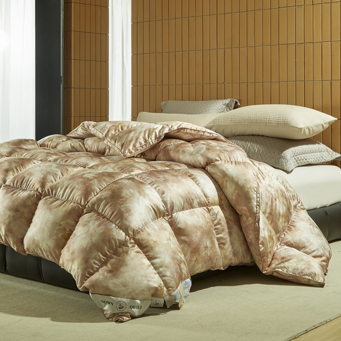 91家纺网 家纺一手货源 找家纺 暖羽屋羽绒馆  2025新款绒子95白鹅绒被子 印花羽绒被芯双人加厚 2米冬被春秋被 绚烂