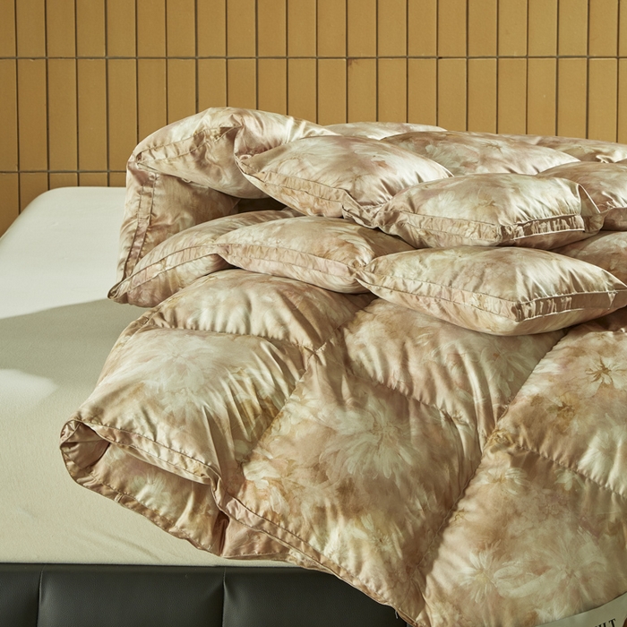 91家纺网 家纺一手货源 找家纺 暖羽屋羽绒馆  2025新款绒子95白鹅绒被子 印花羽绒被芯双人加厚 2米冬被春秋被 绚烂