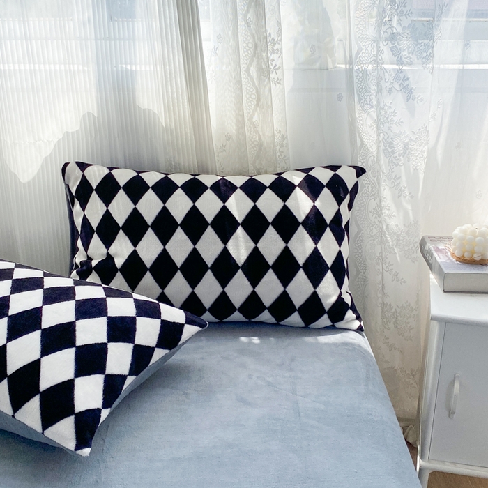 91家纺网 家纺一手货源 找家纺 西引力 2025新款亲肤舒适加厚牛奶绒印花四件套 格子