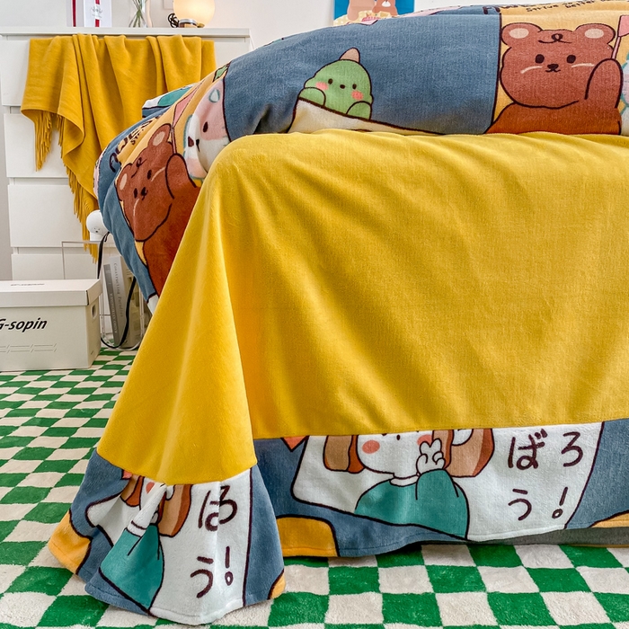 91家纺网 家纺一手货源 找家纺 西引力 2025新款亲肤舒适加厚牛奶绒印花四件套 加油少年