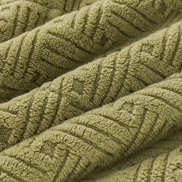91家纺网 家纺一手货源 找家纺 印季家纺 2025秋冬新款三层夹棉立体舒棉绒毛毯毯子多功能盖毯 嫩绿+灰