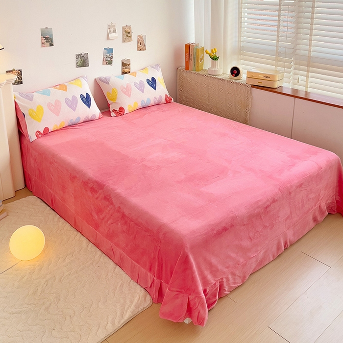 91家纺网 家纺一手货源 找家纺 西引力 2025新款亲肤舒适加厚牛奶绒印花四件套 如果爱