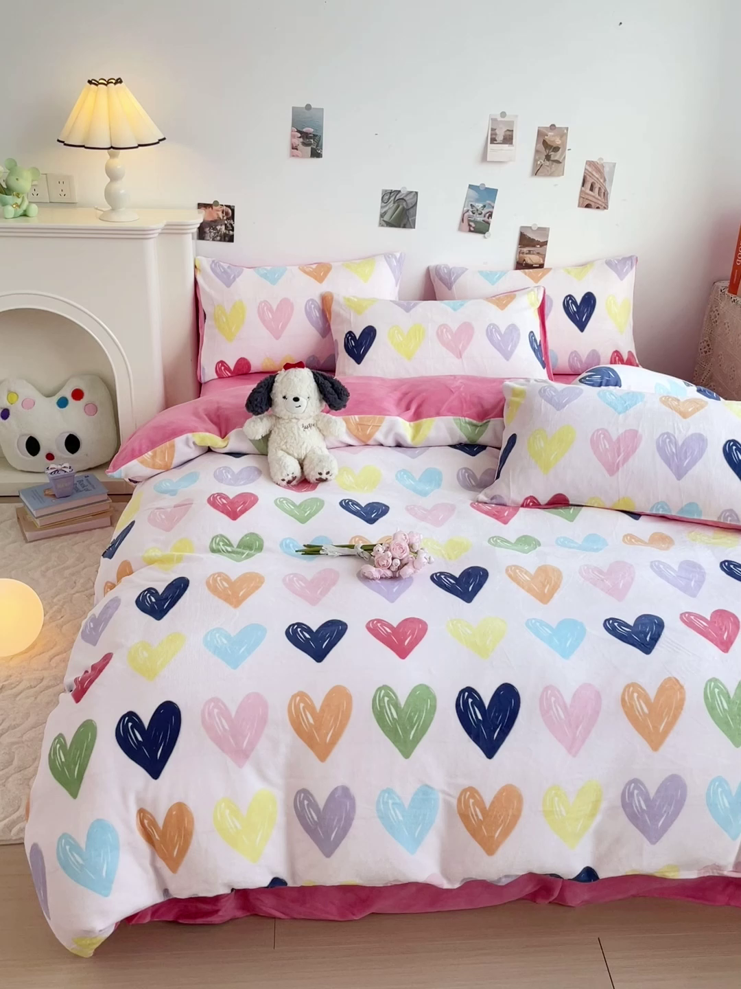 91家纺网 家纺一手货源 找家纺 西引力 2025新款亲肤舒适加厚牛奶绒印花四件套 如果爱