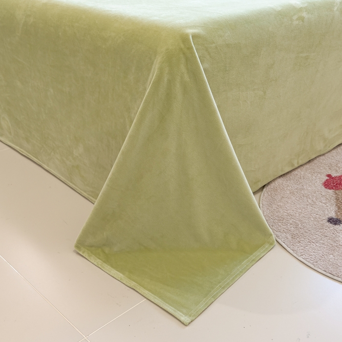 91家纺网 家纺一手货源 找家纺 印季家纺 2025新款小两口海獭绒贴布绣四件套 小两口-浅米-草绿