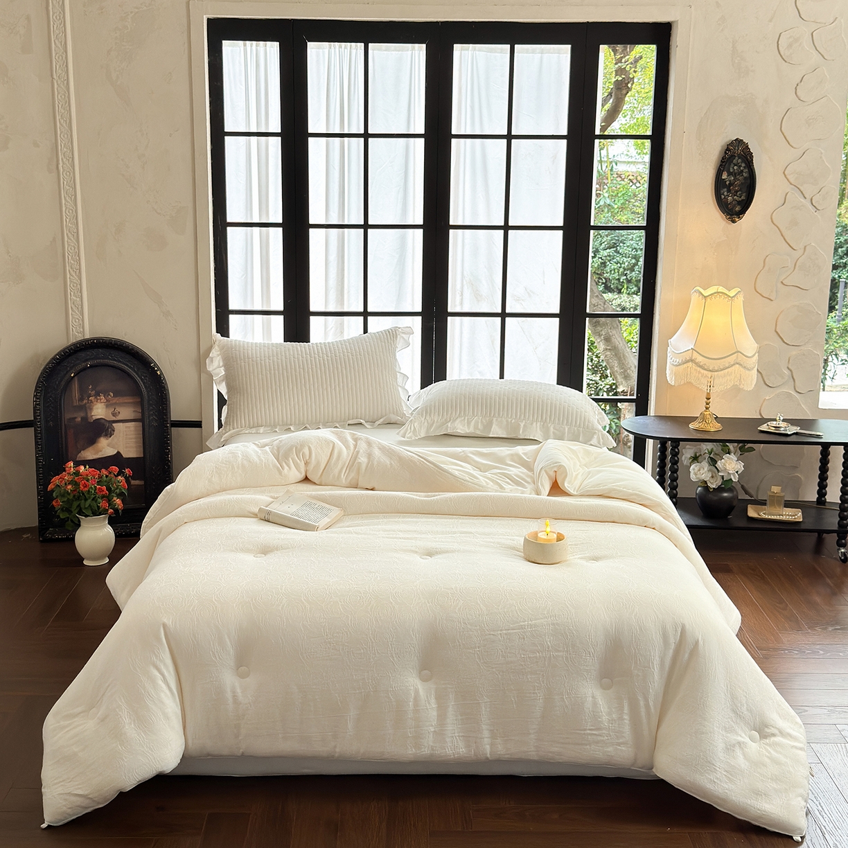 91家纺网 家纺一手货源 找家纺 （总）纯优家纺 2025新款秋冬高温砂洗厚织长绒棉提花软糯被芯春秋被冬被