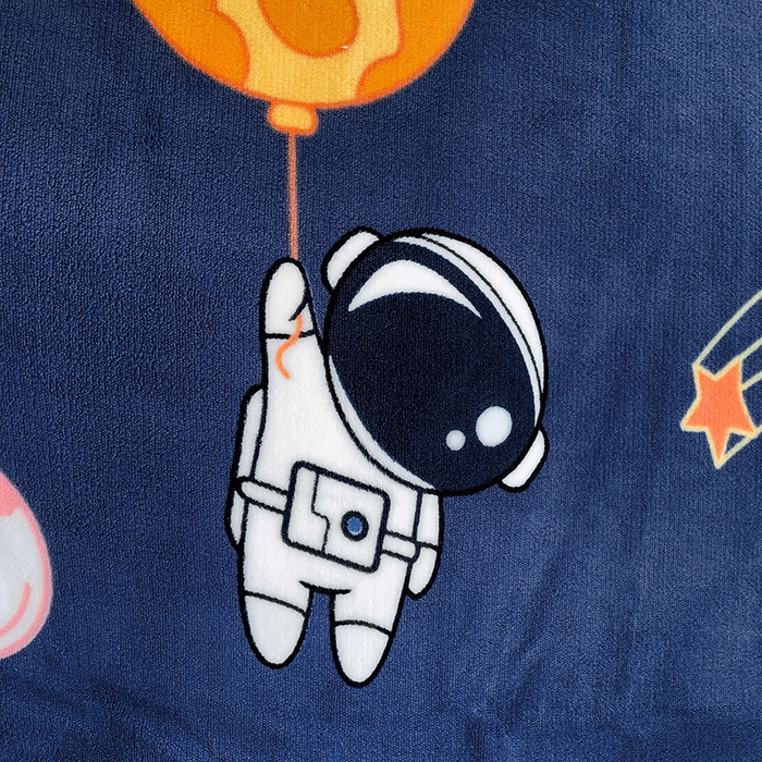 91家纺网 家纺一手货源 找家纺 西引力 2025新款亲肤舒适加厚牛奶绒印花四件套 太空人