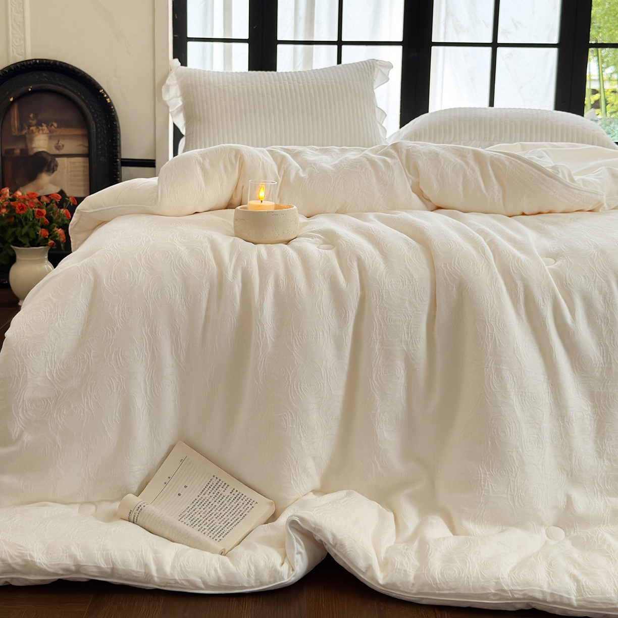 91家纺网 家纺一手货源 找家纺 （总）纯优家纺 2025新款秋冬高温砂洗厚织长绒棉提花软糯被芯春秋被冬被