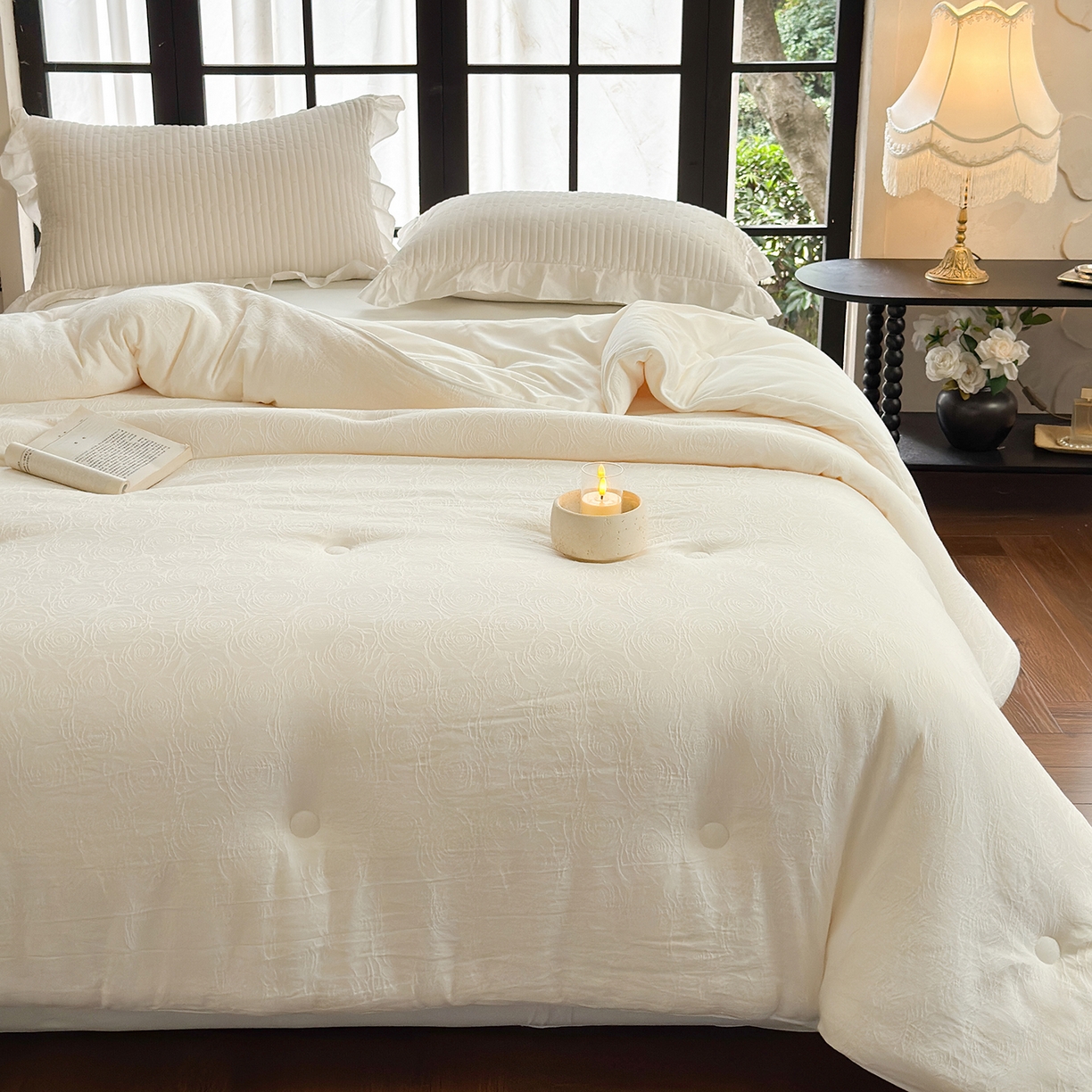 91家纺网 家纺一手货源 找家纺 （总）纯优家纺 2025新款秋冬高温砂洗厚织长绒棉提花软糯被芯春秋被冬被