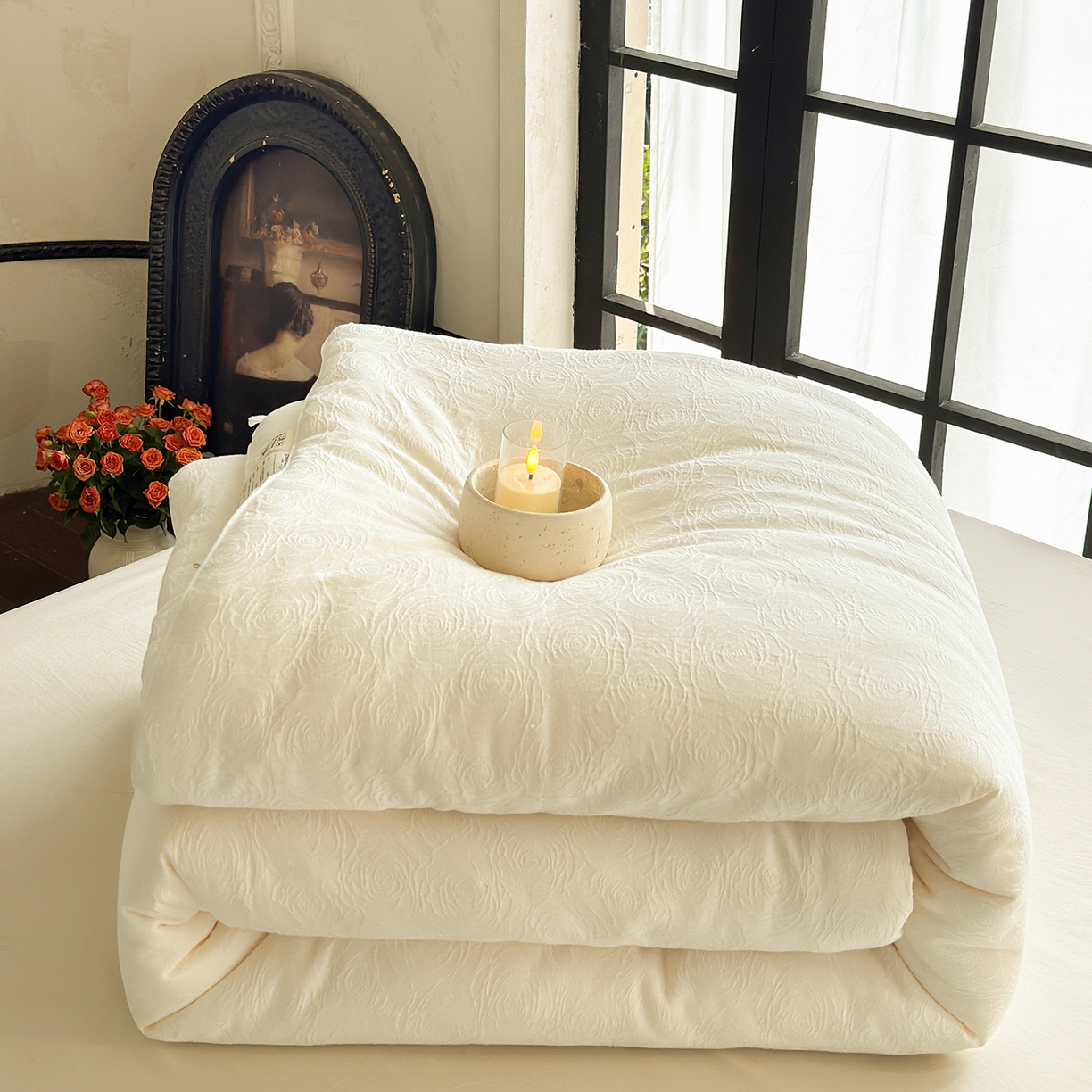 91家纺网 家纺一手货源 找家纺 （总）纯优家纺 2025新款秋冬高温砂洗厚织长绒棉提花软糯被芯春秋被冬被