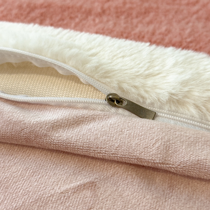 91家纺网 家纺一手货源 找家纺 印季家纺 2025新款羊呢绒兔毛大拼角四件套 拼角-豆沙大条纹