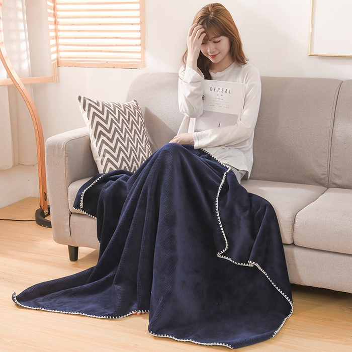 91家纺网 家纺一手货源 找家纺 （总）印季家纺 2025新款华夫格牛奶绒复合毛毯毯子