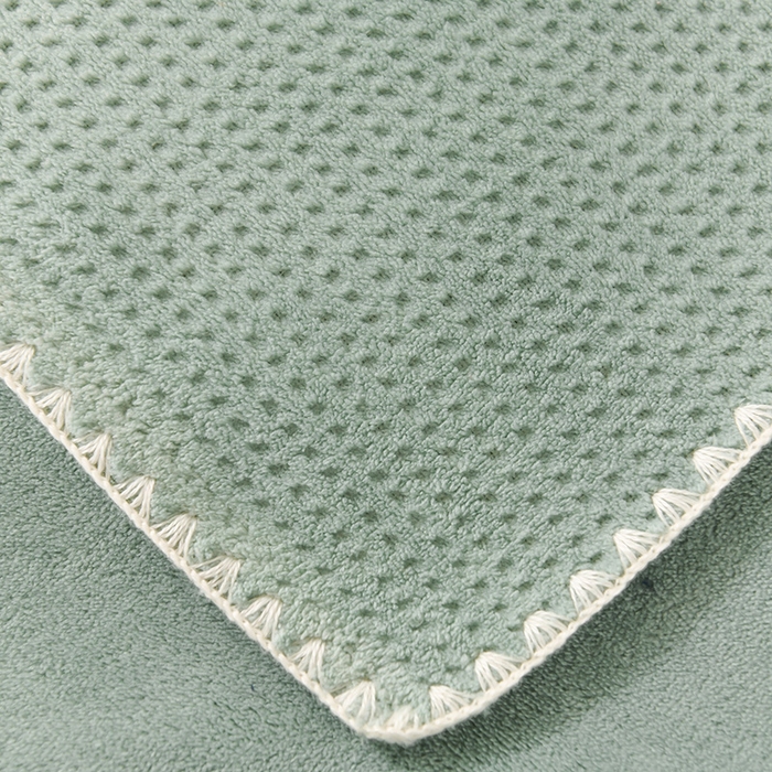 91家纺网 家纺一手货源 找家纺 印季家纺 2025新款华夫格牛奶绒复合毛毯毯子 华夫格-草绿