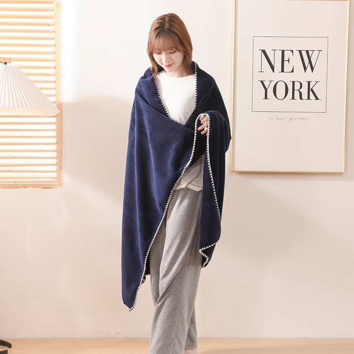 91家纺网 家纺一手货源 找家纺 （总）印季家纺 2025新款华夫格牛奶绒复合毛毯毯子