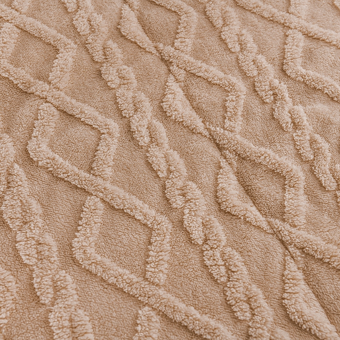 91家纺网 家纺一手货源 找家纺 印季家纺 2025秋冬新款三层夹棉加厚-塔肤绒毛毯毯子多功能盖毯 奶茶色