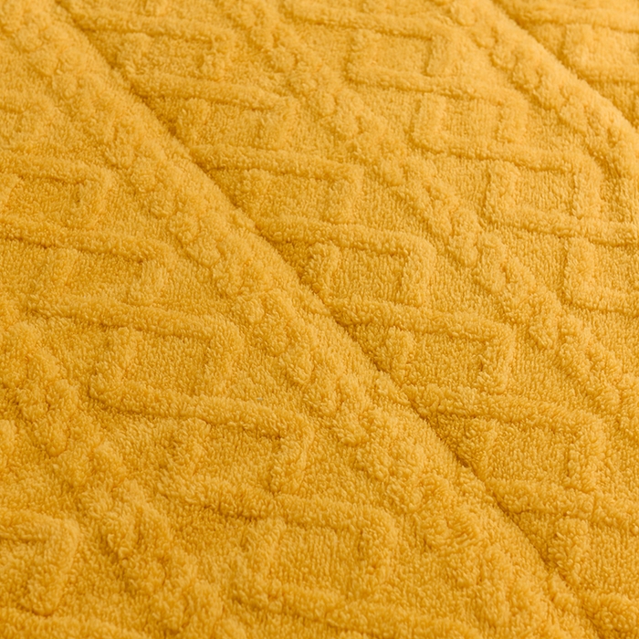 91家纺网 家纺一手货源 找家纺 印季家纺 2025秋冬新款三层夹棉加厚-塔肤绒毛毯毯子多功能盖毯 柠檬黄