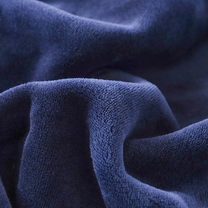 91家纺网 家纺一手货源 找家纺 印季家纺 2025新款华夫格牛奶绒复合毛毯毯子 渐变格-藏青