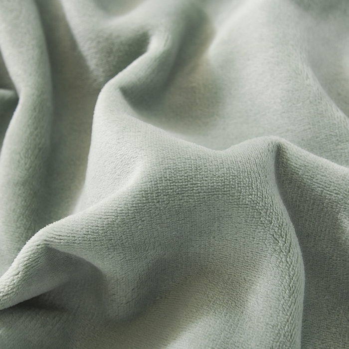 91家纺网 家纺一手货源 找家纺 印季家纺 2025新款华夫格牛奶绒复合毛毯毯子 渐变格-草绿