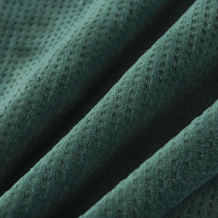 91家纺网 家纺一手货源 找家纺 印季家纺 2025新款华夫格牛奶绒复合毛毯毯子 华夫格-湖绿