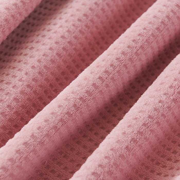 91家纺网 家纺一手货源 找家纺 印季家纺 2025新款华夫格牛奶绒复合毛毯毯子 华夫格-嫩粉
