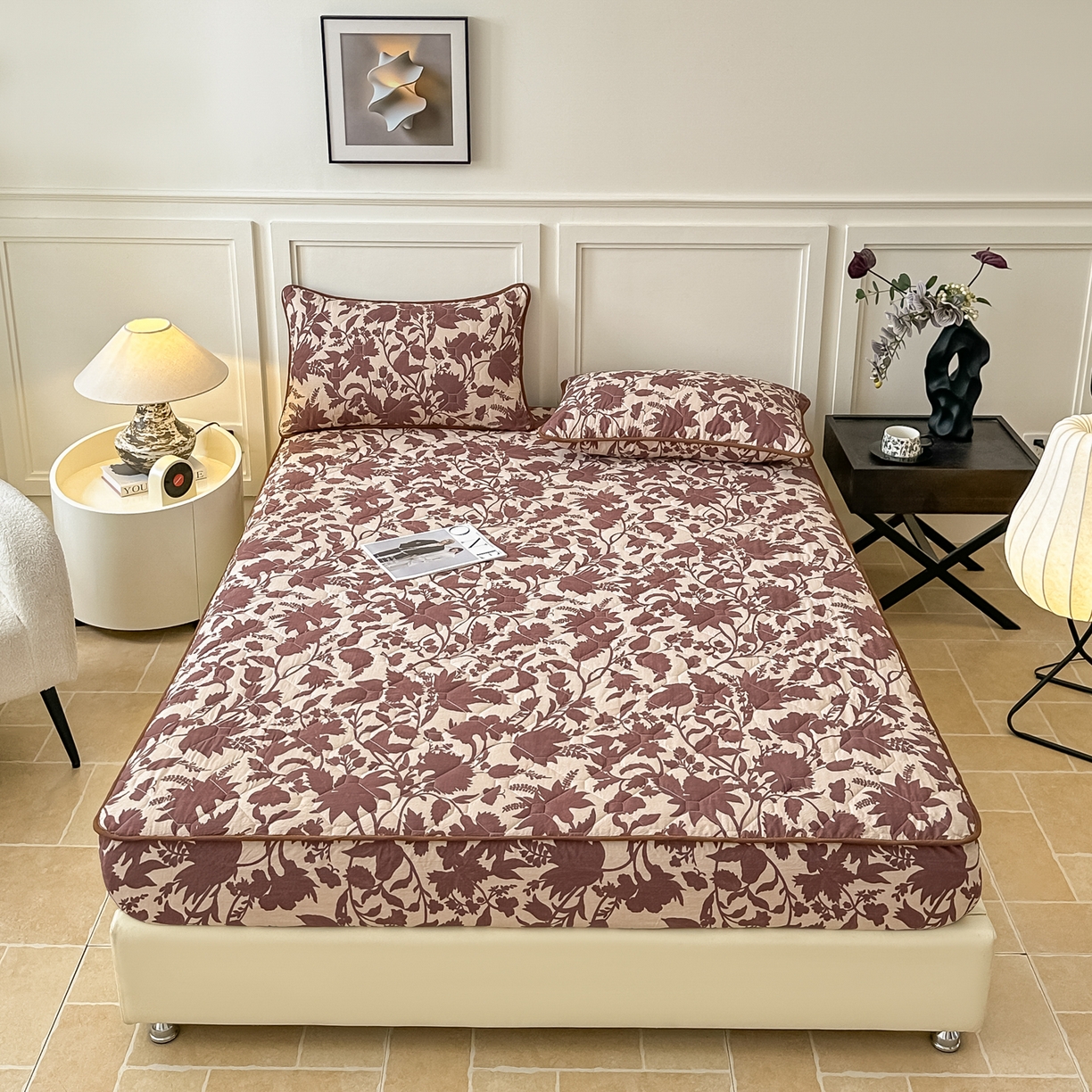 91家纺网 家纺一手货源 找家纺 （总）梦嘉居 2025新款加厚亚麻皱皱纱加棉床笠单品床笠枕套单件单床笠