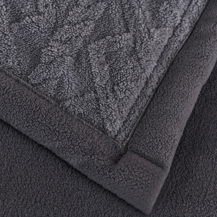 91家纺网 家纺一手货源 找家纺 印季家纺 2025秋冬新款三层夹棉加厚-塔肤绒毛毯毯子多功能盖毯 烟灰+灰