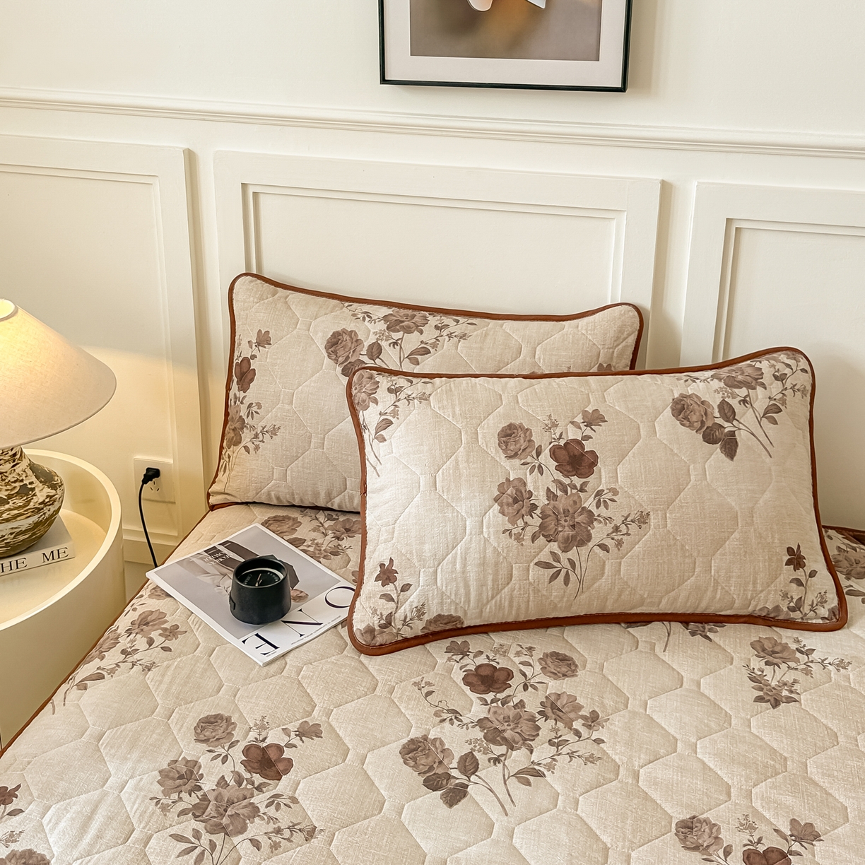 91家纺网 家纺一手货源 找家纺 梦嘉居 2025新款加厚亚麻皱皱纱加棉床笠单品床笠枕套单件单床笠 繁花梦