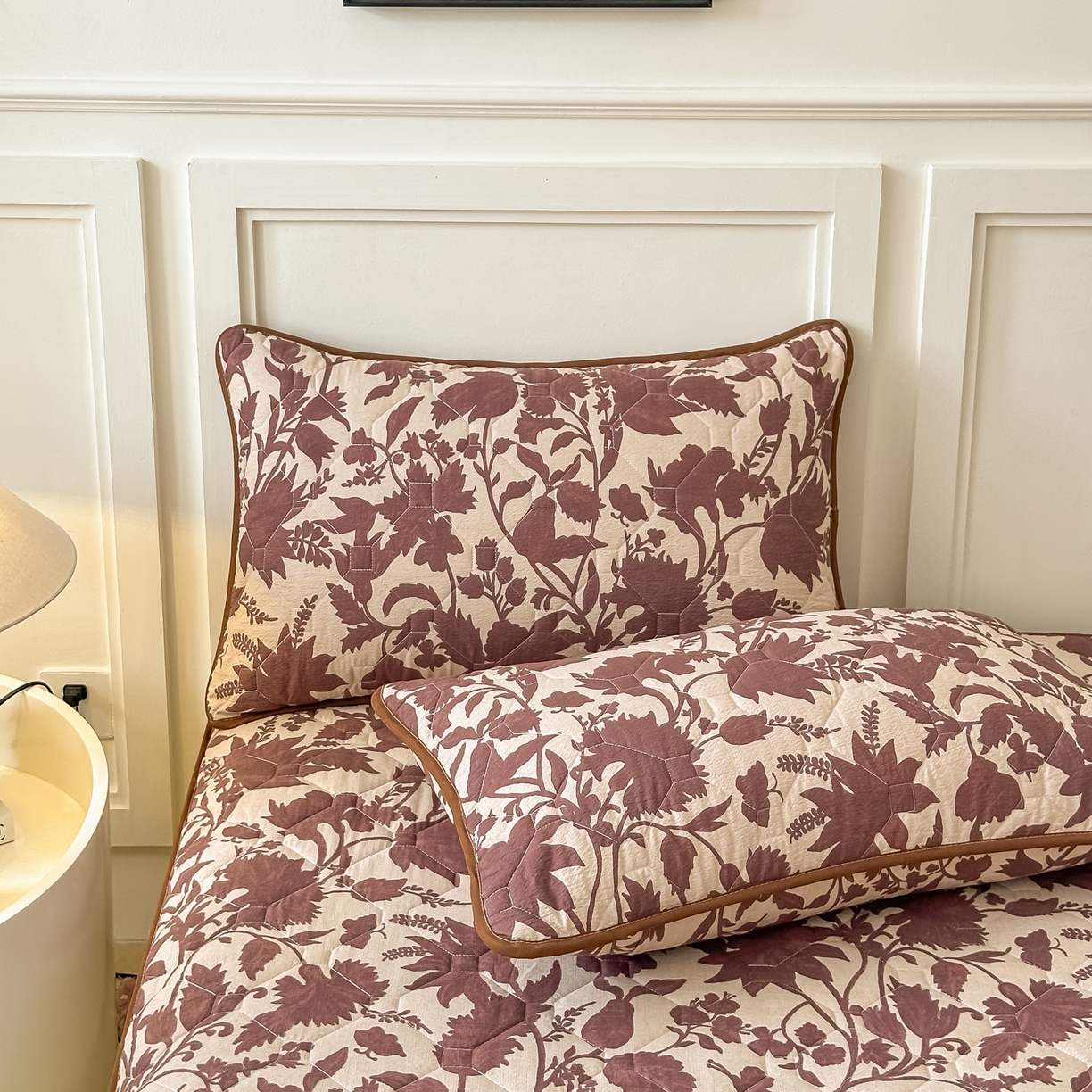 91家纺网 家纺一手货源 找家纺 梦嘉居 2025新款加厚亚麻皱皱纱加棉床笠单品床笠枕套单件单床笠 花香韵