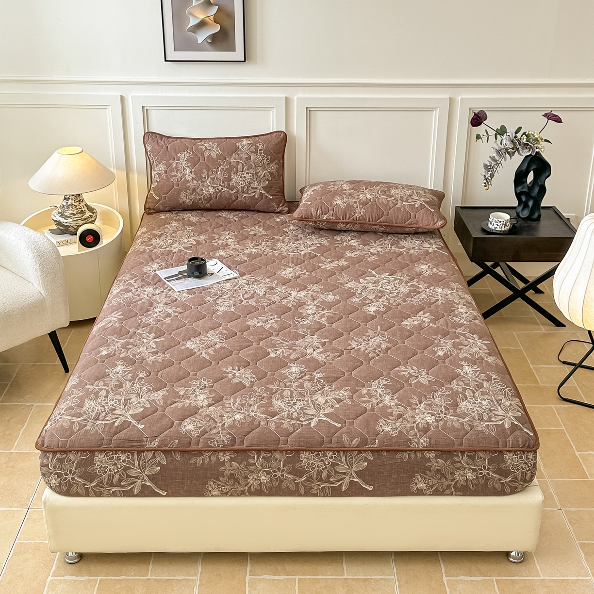 91家纺网 家纺一手货源 找家纺 （总）梦嘉居 2025新款加厚亚麻皱皱纱加棉床笠单品床笠枕套单件单床笠